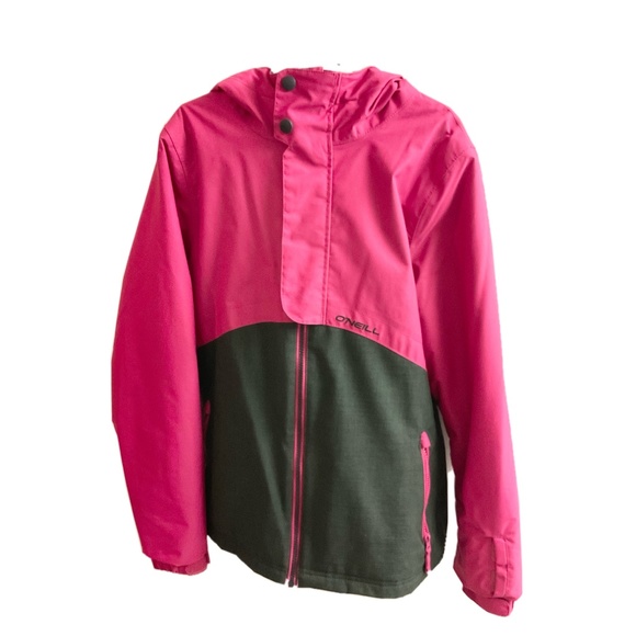 Medium Womens O’Neil Snowboard Ski Red Jacket Winter Warm Zipper Water Resistant - Picture 1 of 11